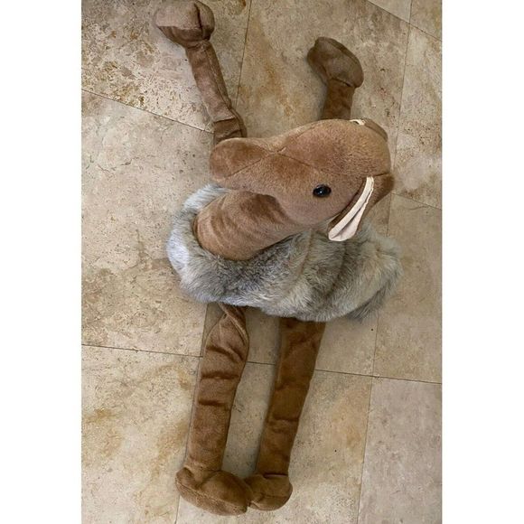Vintage Llama Alpaca Plush Animal Large 21" long Jumbo Plush marble eyes - Picture 12 of 12